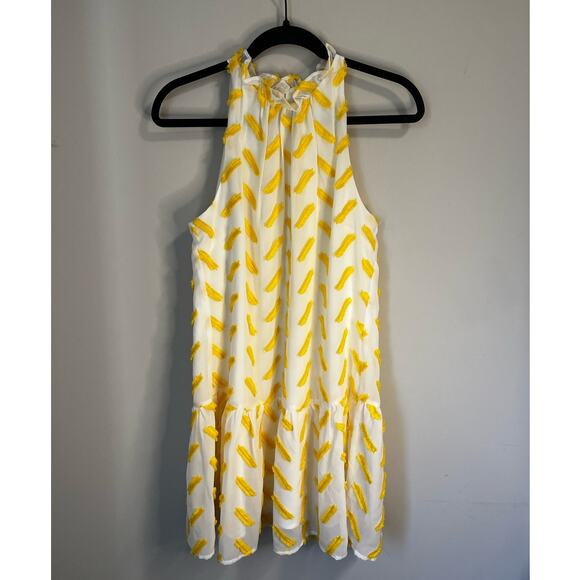 Ali & Jay Agua Caliente Dress in Sunshine in Yellow with Ruffled Neck Line sz. S - Picture 3 of 7
